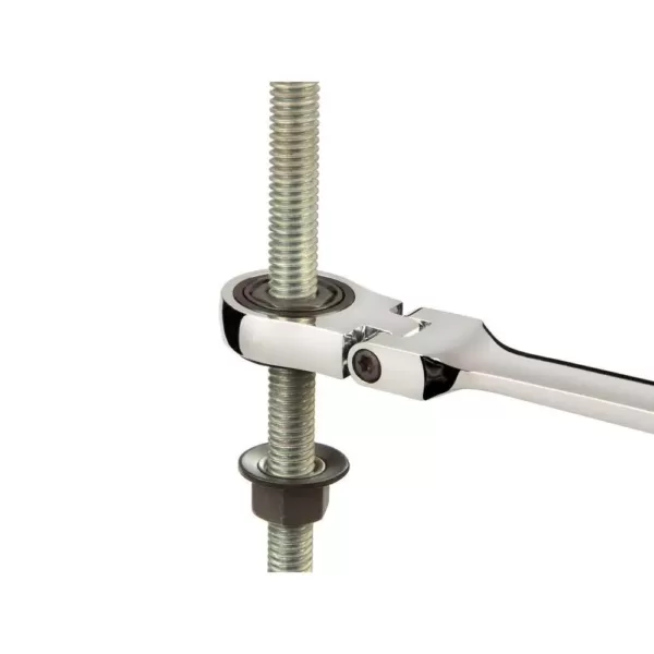 TEKTON 17 mm x 19 mm Extra Long Flex-Head Ratcheting Box End Wrench