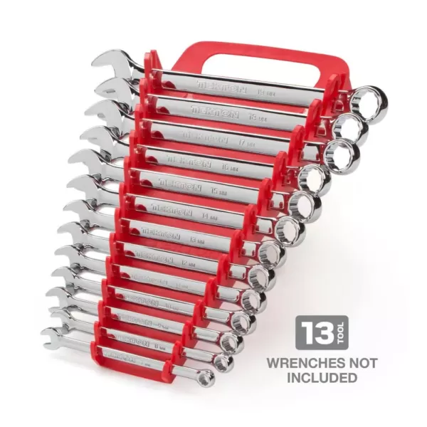 TEKTON 6.75 in. 13-Tool Store-and-Go Wrench Rack Keeper in Red