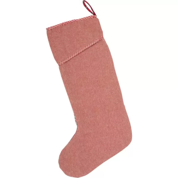 VHC Brands 20 in. Cotton Peyton Tomato Red Traditional Christmas Decor Stocking