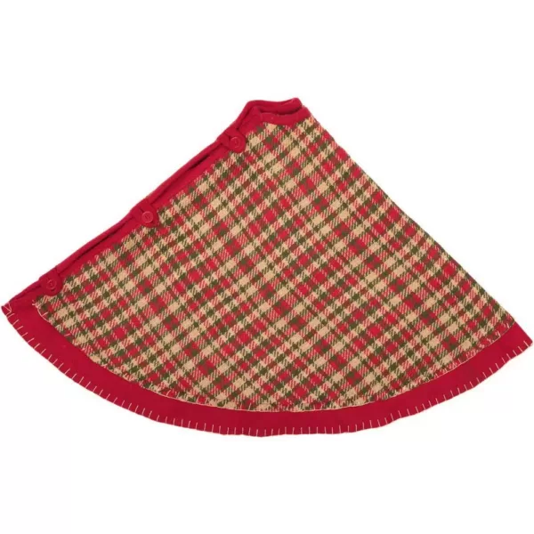 VHC Brands 48 in. Claren Cherry Red Rustic Christmas Decor Tree Skirt