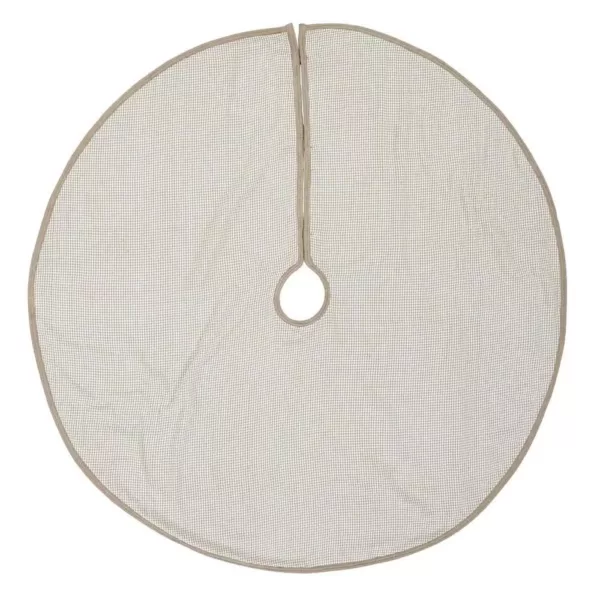 VHC Brands 55 in. Pearlescent Natural Tan Coastal Christmas Decor Tree Skirt