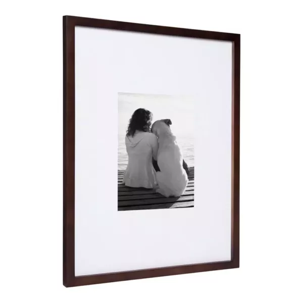 DesignOvation Gallery 16x20 matted to 8x10 Walnut Brown Picture Frame Set of 2
