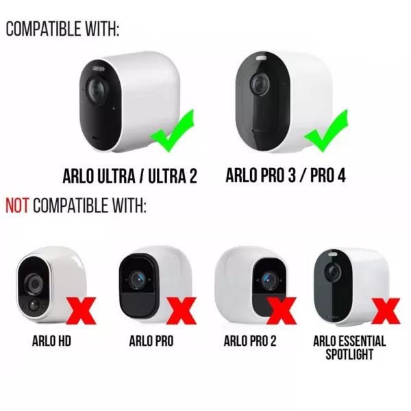 Wasserstein Arlo Ultra/Ultra 2 and Pro 3/Pro 4 Indoor Outdoor Magnetic Wall Mount, Extra Flexibility for Your Camera (3-Pack, White)