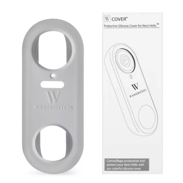 Wasserstein Gray Protective Silicone Skin Compatible with Google Nest Hello Video Doorbell - Extra-Layer of Protection