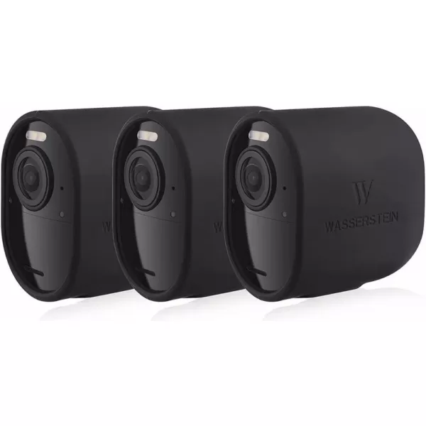 Wasserstein Arlo Ultra/Ultra 2 and Pro 3/Pro 4 Protective Silicone Skins - Accessorize and Protect Your Arlo Camera (3-Pack, Black)