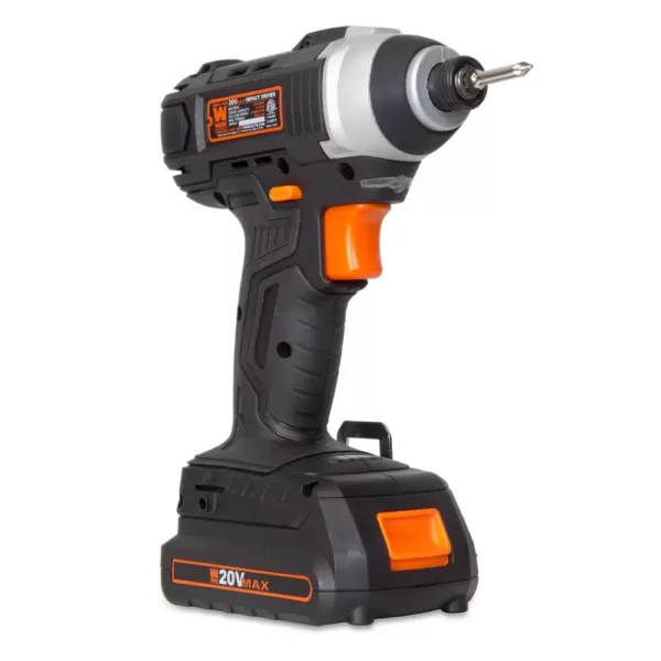 WEN 20-Volt MAX Lithium-Ion Cordless 1/4-In. Impact Driver with Battery Bits Charger and Carrying Bag