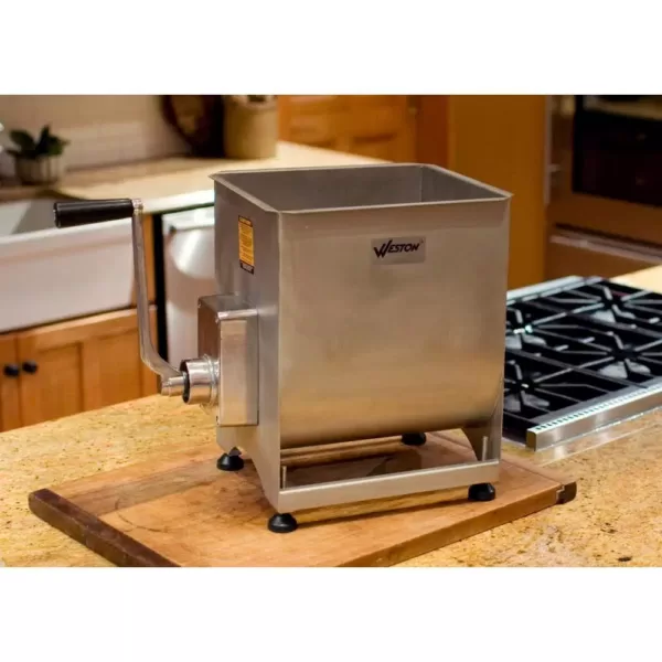 Weston Stainless Steel Manual Meat Mixer - 44 lb Capacity