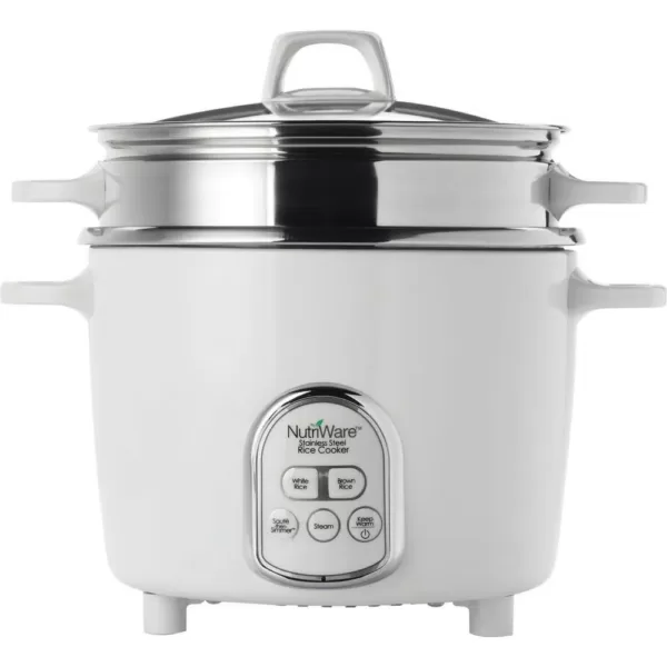 AROMA NutriWare Digital Pot Style 7-Cup Rice Cooker with Glass Lid and Non-Stick Pot