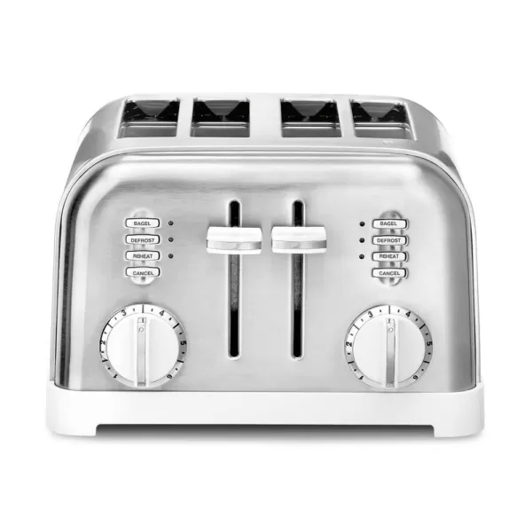 Cuisinart Classic Series 4-Slice White Wide Slot Toaster with Crumb Tray