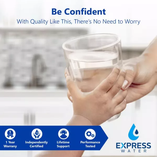 Express Water Express Water Reverse Osmosis Deionization 6 Stage Water Filtration System – with Faucet and Tank – 100 GPD