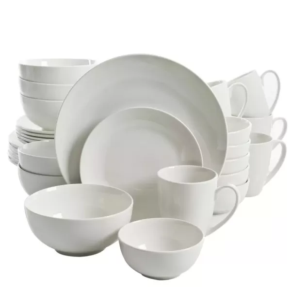 Gibson Home Ogalla 30-Piece Casual White Porcelain Dinnerware Set (Service for 6)