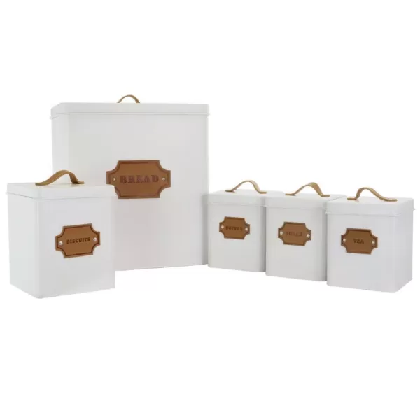 MegaChef 5-Piece Metal Cannister Set with Metal Tops