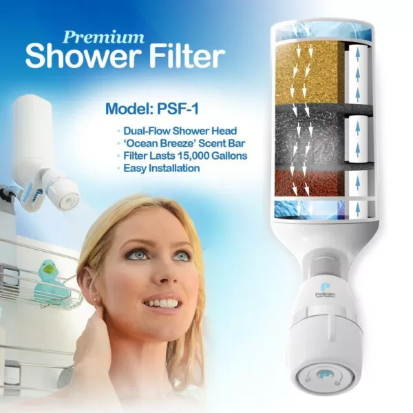 Pelican Water Premium Shower and Drinking Water Purification Counter Top Filtration System Combo