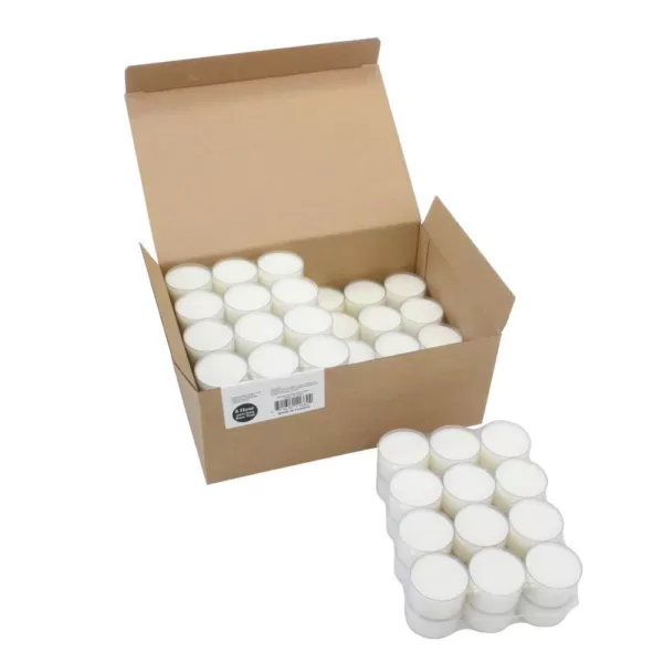 Stonebriar Collection Unscented Long Burning Clear Cup Tealight Candles (96-Pack)
