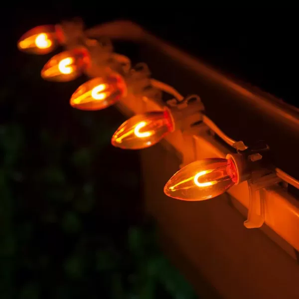 Wintergreen Lighting FlexFilament C9 LED Shatterproof Orange Vintage Edison Christmas Light Bulbs (5-Pack)