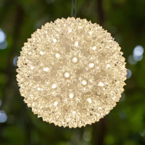 Wintergreen Lighting 7.5 in. 120-Light LED Warm White Decorative Starlight Sphere