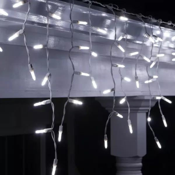 Wintergreen Lighting 7 ft. 70-Light M5 LED Cool White Icicle Light Set