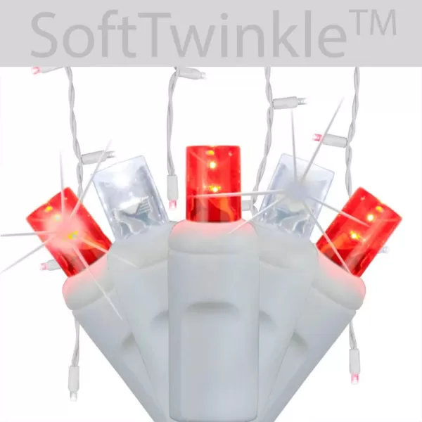 Wintergreen Lighting SoftTwinkle 7 ft. 70-Light LED Red and Cool White Icicle Light Set