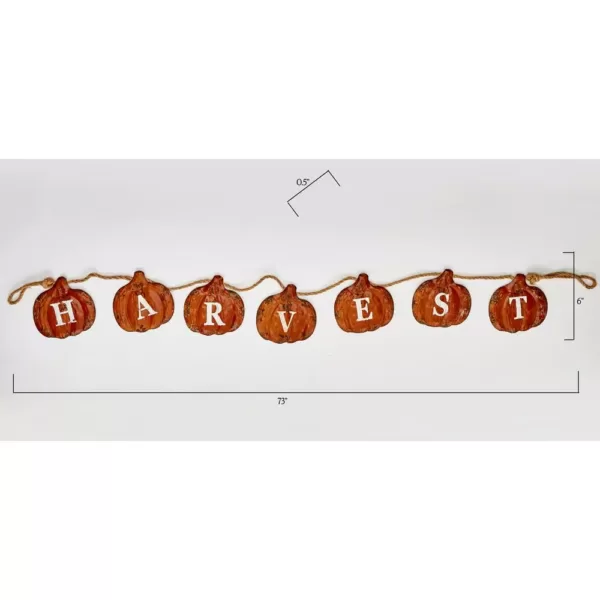 Worth Imports 73 in. Metal Fall Pumpkin Harvest Banner on Rope