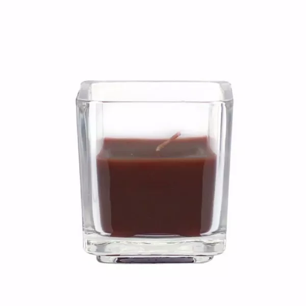 Zest Candle 2 in. Brown Square Glass Votive Candles (12-Box)